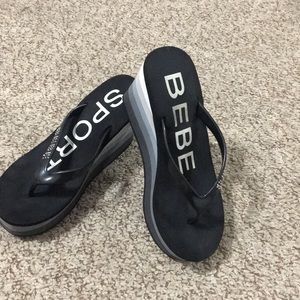 Bebe Sport flip flops size 6